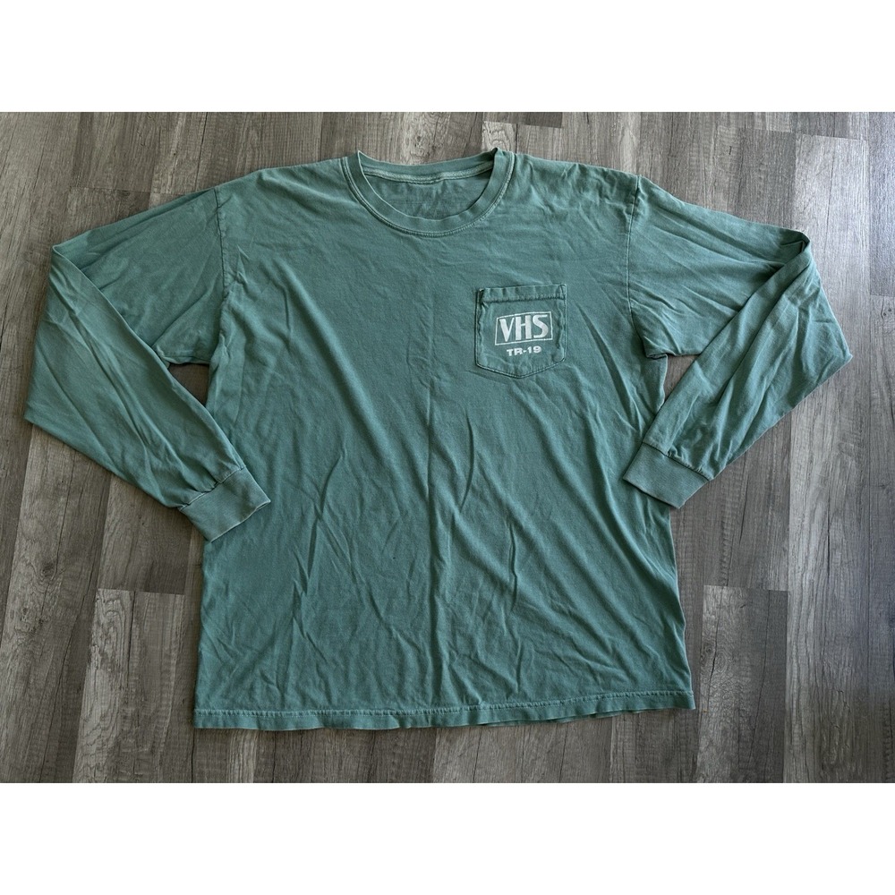VHS TR-19 Thomas Rhett Long Sleeve Pocket T Shirt Mens Large Green Tour Tee - Picture 2 of 9